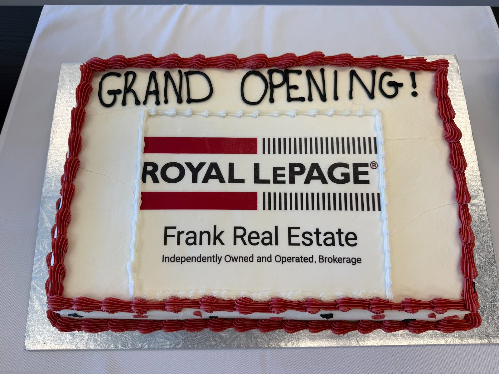 Royal LePage Frank Real Estate grand opening cake